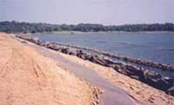 Soil cap at Allen Harbor Landfill soon after completion and prior to planting vegetation.