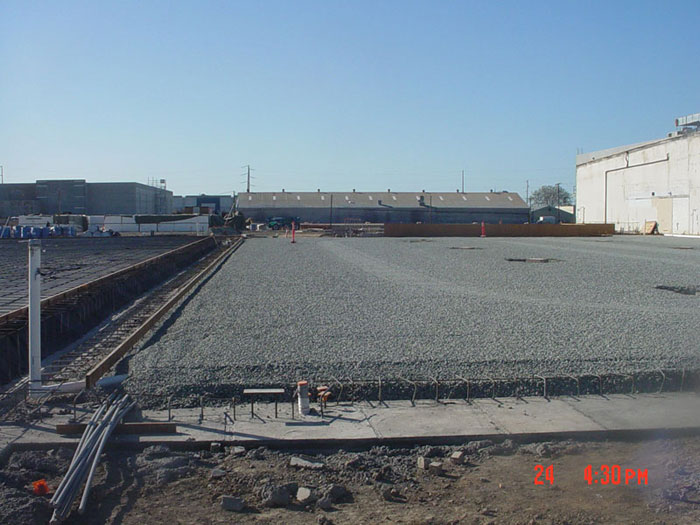 Figure 2. Gravel base and passive ventilation pipes.