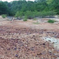 Tailings area in 2014 prior to construction of vegetative cover